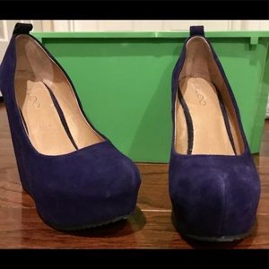 ALDO Purple Suede Wedges Size 8.5.